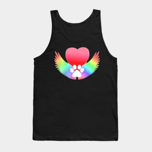 Rainbow Bridge Guardian Angel Pawprint Tank Top